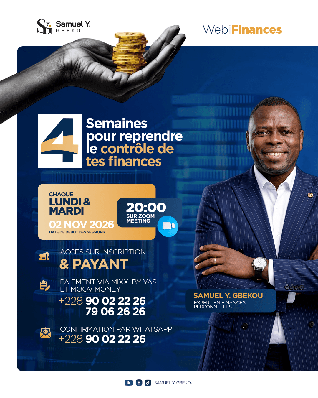 Affiche de la formation : 4 Semaines pour reprendre le contrôle de tes finances